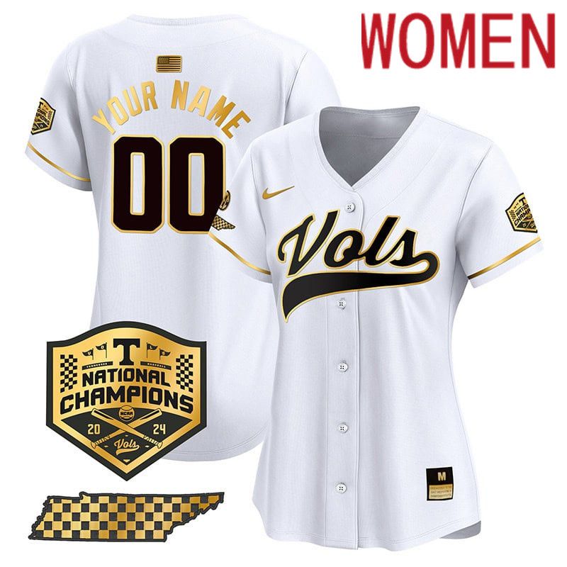 Women Tennessee Volunteers White 2024 Nike Champions Vapor Premier Limited Custom NCAA Jersey style 1->customized nfl jersey->Custom Jersey